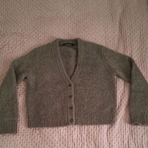 Jenni Kayne Green Mohair Cardigan Sweater Small